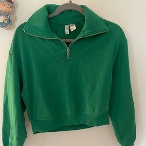Green Quarter-Zip Pullover